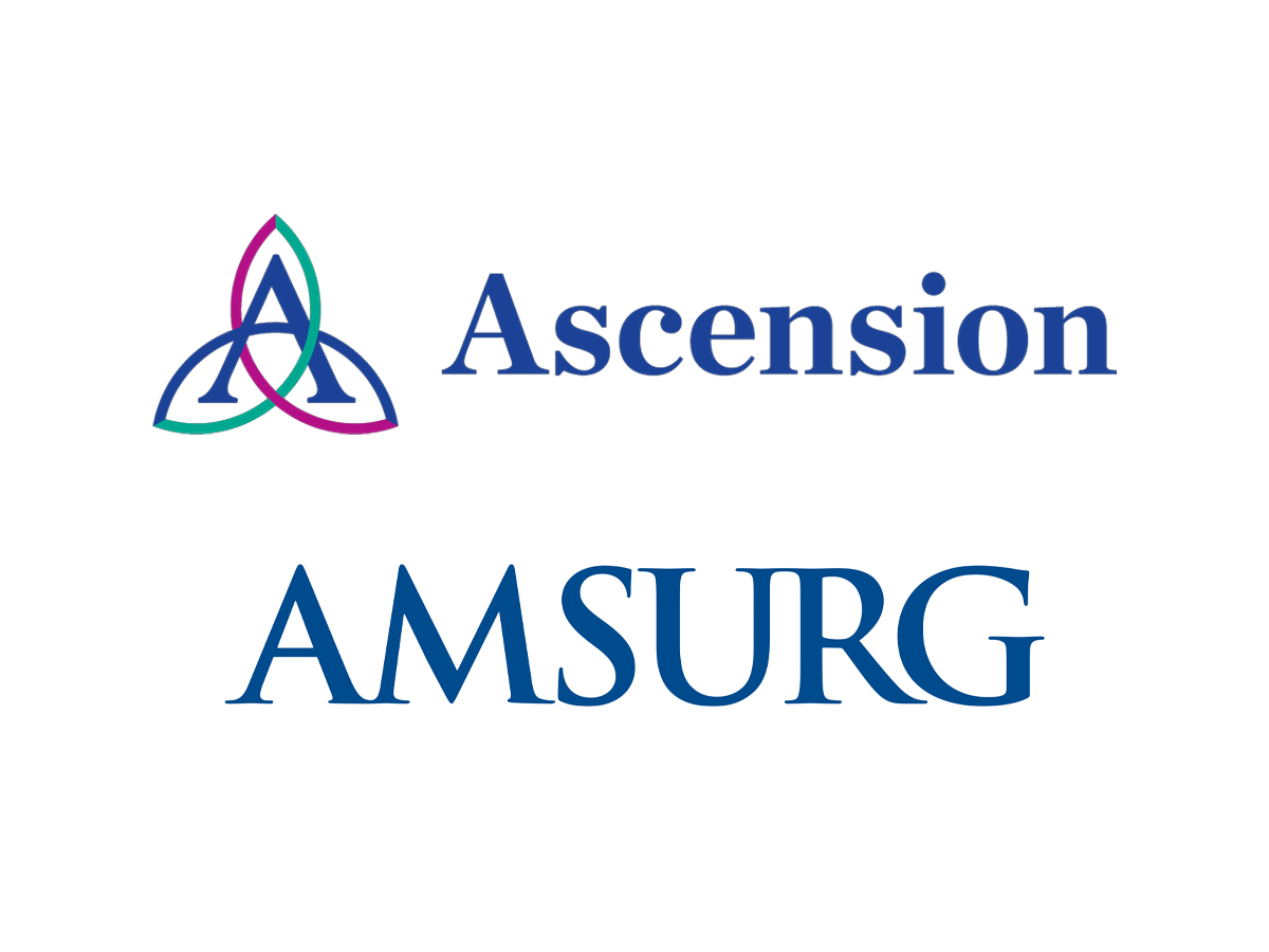 Ascension and AMSURG logos stacked